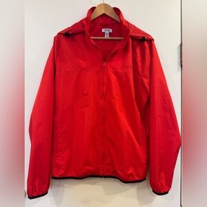 IZOD Golf Windbreaker with Roll-Up Hood, Red, X-Small